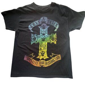 Guns N' Roses Appetite for Destruction Shirt Rainbow Cross Bravado GNR Tee M